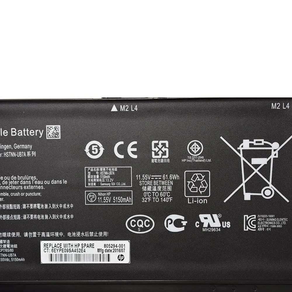 TE03XL 11.55V 61.6Wh Original Laptop Battery for HP Pavilion 15-bc Omen 15-AX Series 849910-850 849570-541