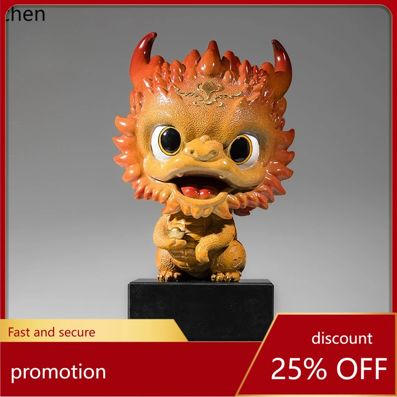 

CZ Copper Golden Years Brass Dragon Baby Ornament Zodiac Auspicious Dragon Opening Gift Colorful Copper Craft