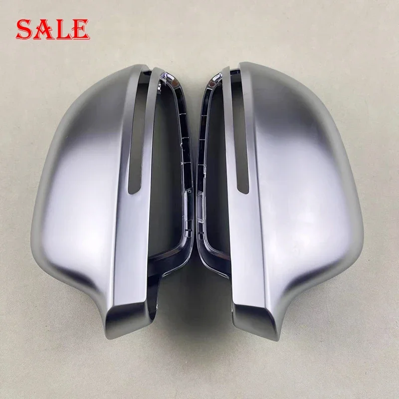 Car Mirror Cover Fit For Audi A4 B8  A3 A5 A6 Q3 Matte Chrome Silver