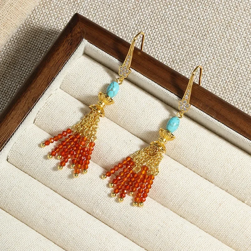 Natural freshwater pearl necklace imported turquoise special-shaped agate mixed wear fashion jewelry fringed jewelry set
