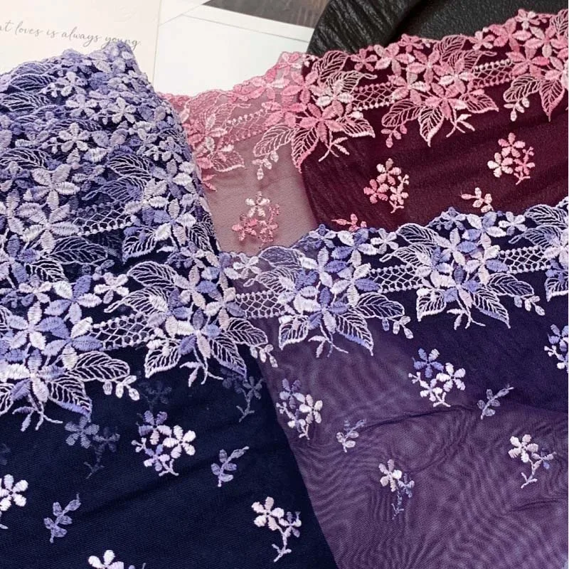 

15 ярдов, синяя Цветочная вышивка, кружевная отделка для юбки, нижнее белье, шитье, Рукоделие, сделай сам, одежда, ткани, платье, 20 см