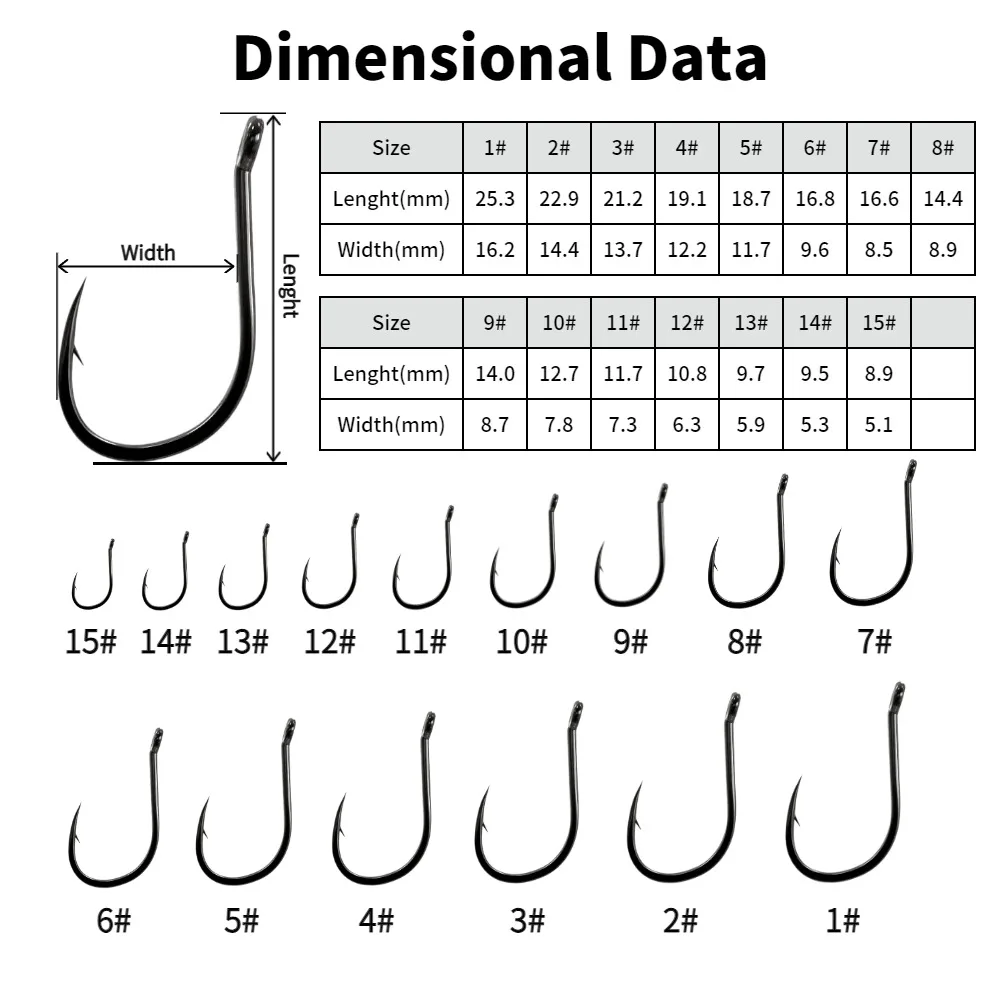 Barbed Fish Hooks High Carbon Steel Carp Single Circle Offset Fishhooks Fly Fishing Sea Tools Equipment Accessories Tackle