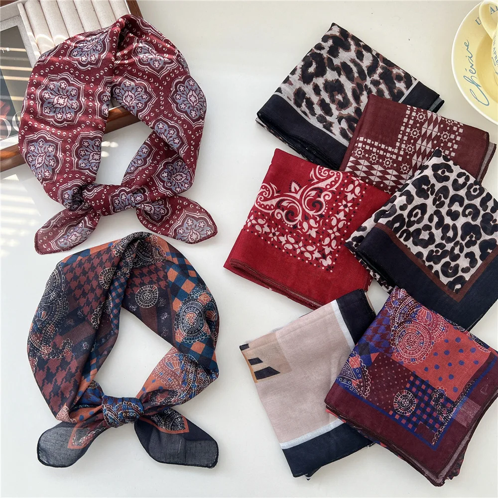 55*55cm Square Cotton Hair Scarf Hairband Headband Hairscarf Headscarf Turban Shawl Wrap Bandanas