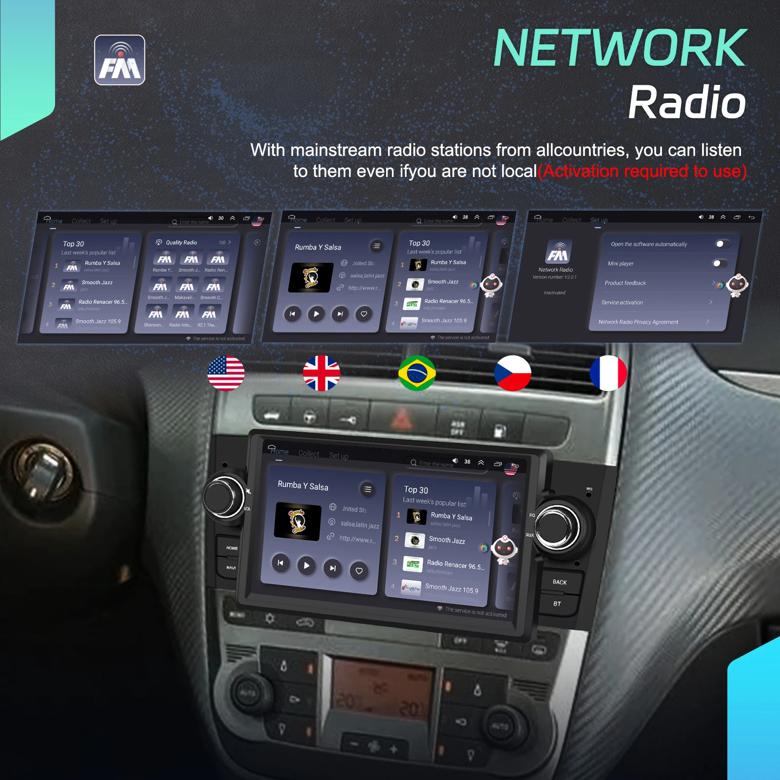 Podofo 9-Zoll Carplay 2Din Autoradio für Fiat Punto 2005-2009 Linea 2007-2011 Android Auto Multimedia-Player GPS-Navigation WiFi FM/RDS DSP – Detail 15