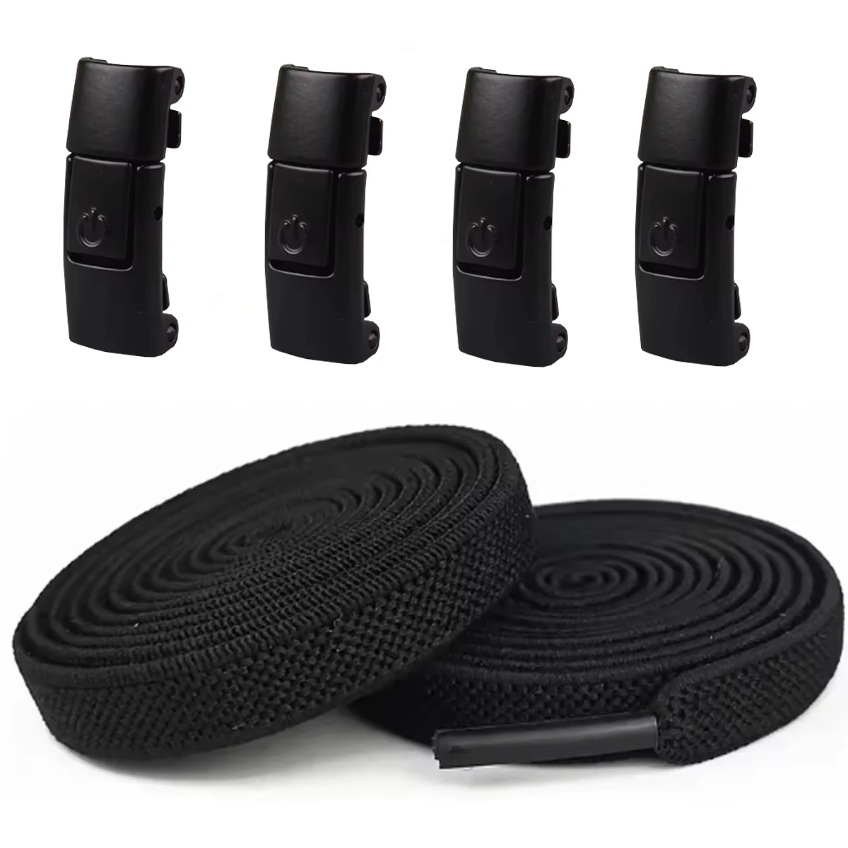 Elastic Lazy Shoelaces for Adults Kids, Metal Buckle No-Tie Shoe Laces for Elderly