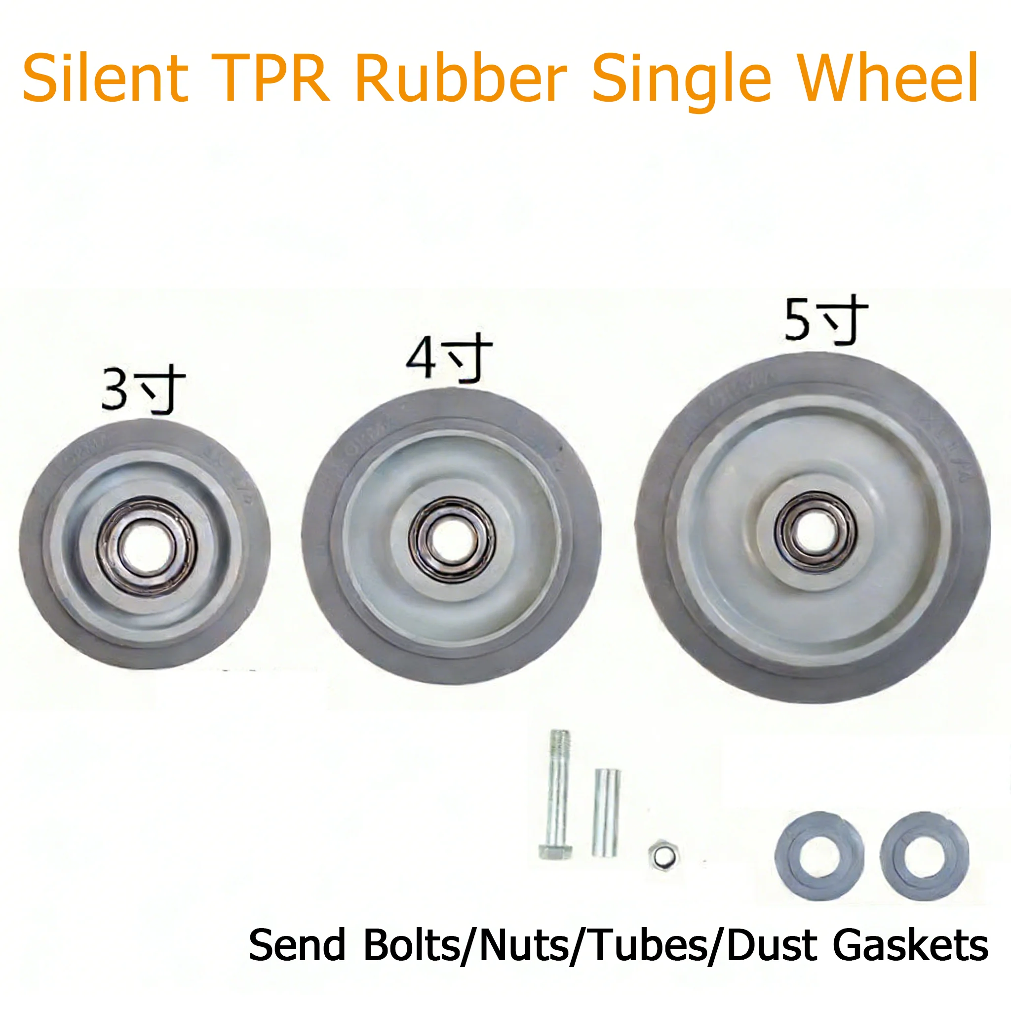 1-4PCS Rubber Silent Casters Single Wheel 1.5/2/3/4/5 Inches TPR Dual Bearing Wheels Swivel Casters Universal Wheels