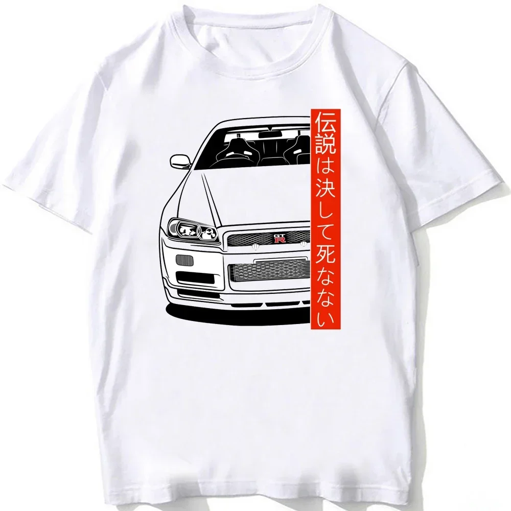 GTR R33 Best Shirt Design Skyline R34 R35 Fan T Shirt Men Short Sleeve Japan Classic JDM Car White Tops Hip Hop Casual Boy Tees - view 2