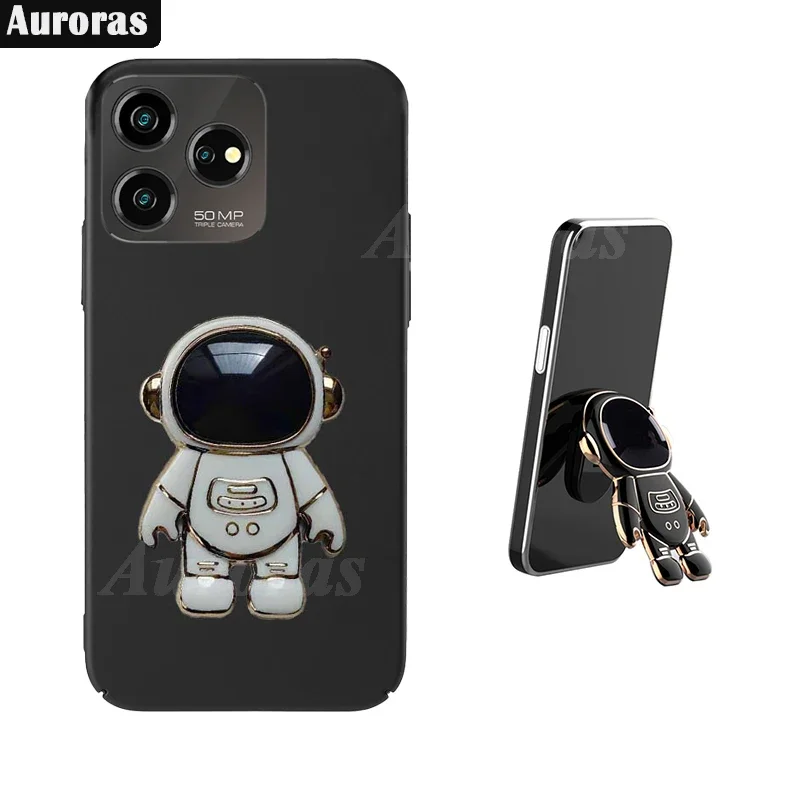 Auroras For ZTE Axon 50 Lite Case With Astronaut Holder Ultra-Thin Matte Silicone Shell For ZTE Axon 40 Lite Back Cover