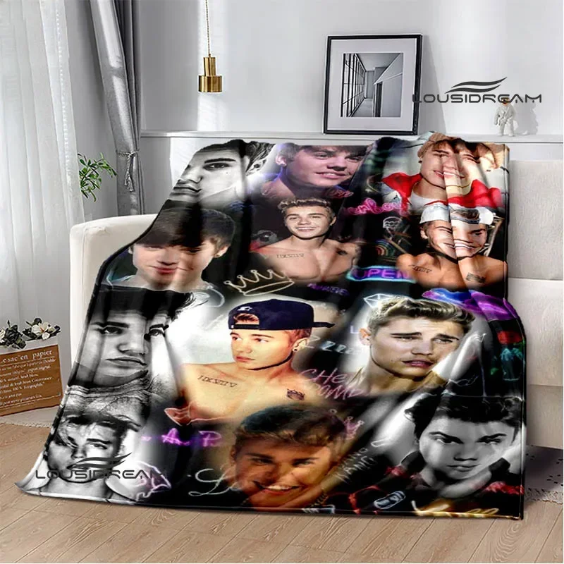 Justin Bieber printed blanket Warm Flannel Blankets Soft and Comfortable blanket Home Travel Blankets bed linings Birthday Gift