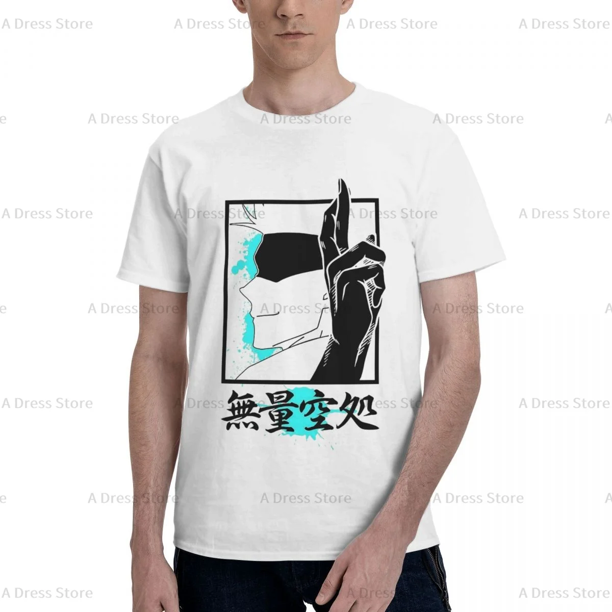 Satoru Gojo Jujutsu Kaisen T-Shirt Met Ronde Hals, Oversized T-Shirt Met Print, T-Shirt Met Korte Mouwen Het Hele Jaar Door Cadeau