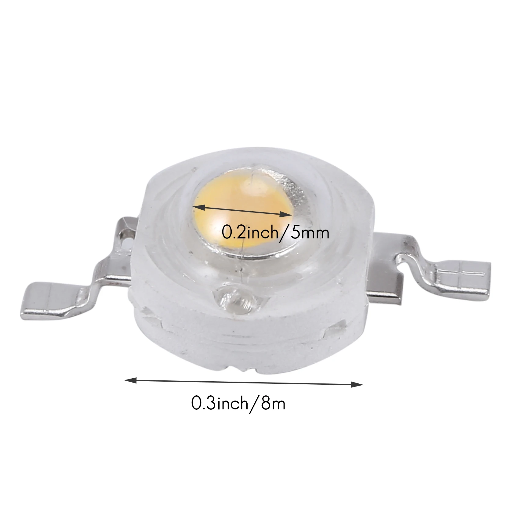 Emissores de contas LED branco quente, alta potência, 2 pinos, 100 Lm, 110Lm, 3W, 10 pcs