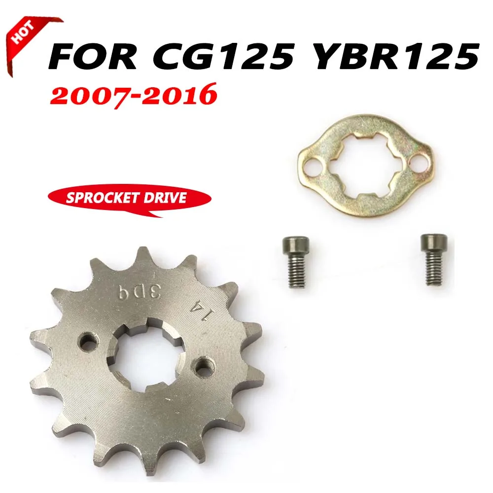 

Motorcycle Chain Front Sprocket Gear For CG125 YAMAHA YBR125 YBR 125 428 - 14T YBR125 New 2007 - 2016 Accessories
