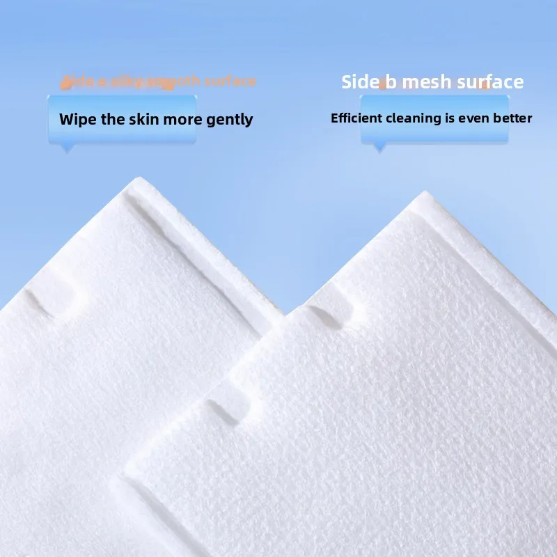 Einweg-Wattepads zur doppelseitigen Make-up- und Make-up-Entfernung zum Reinigen und Nassanwendung von Gesichtsbeuteln, tragbar (220 Stück)