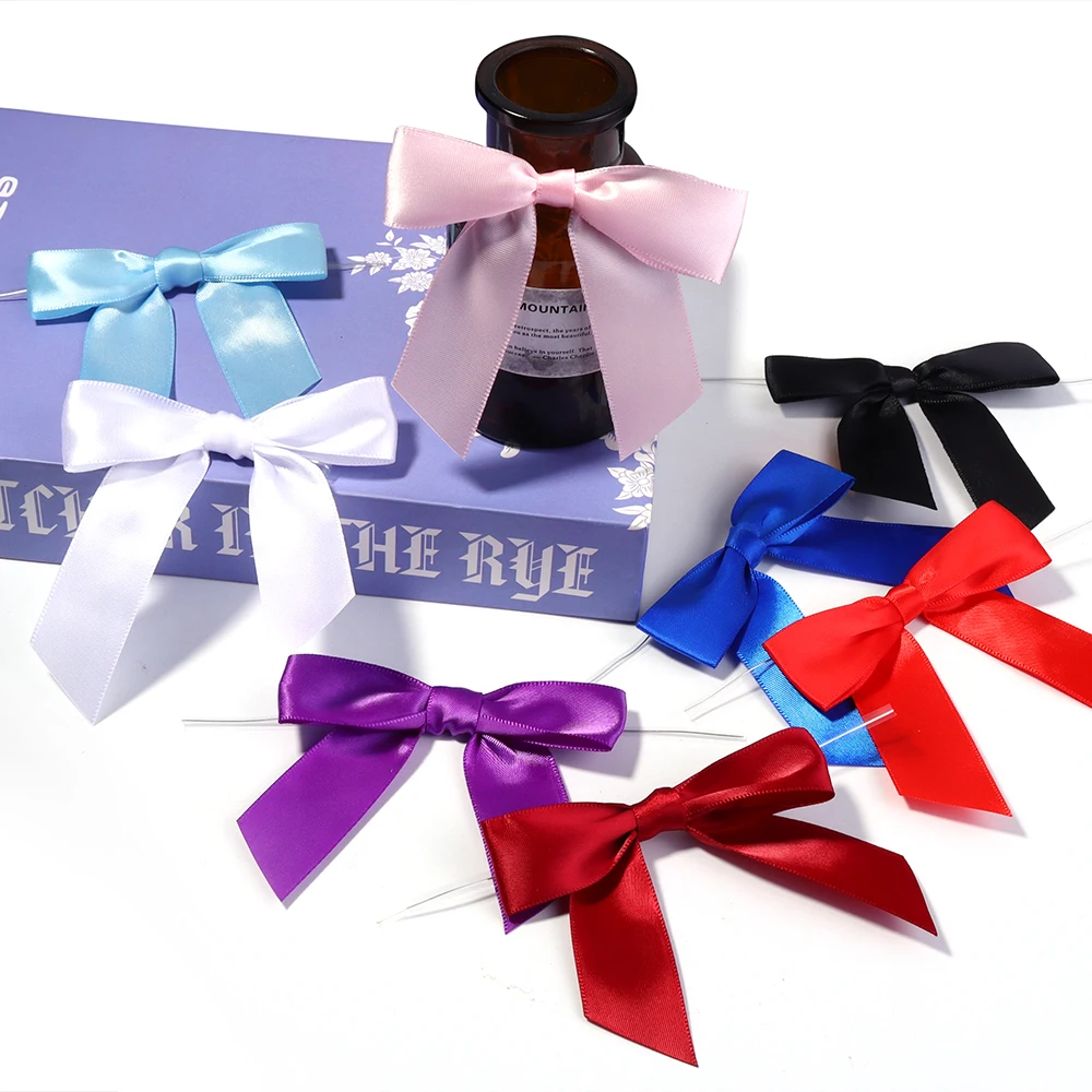 10–50 Stück bunte Twist-Tie-Schleifen aus Satinband für Lebensmittel, Geschenkverpackungen, Versiegelung, DIY, Hochzeit, Weihnachten, Party-Dekoration – Detail 3