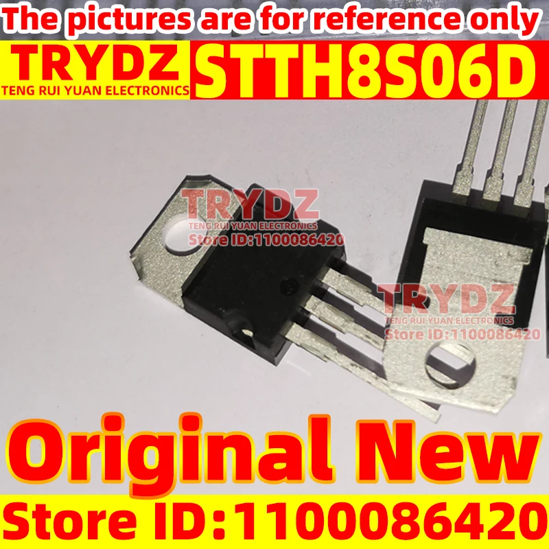 20-1pcs Original New STTH8S06D TO-220 8A600V Fast recovery rectifier transistor Used