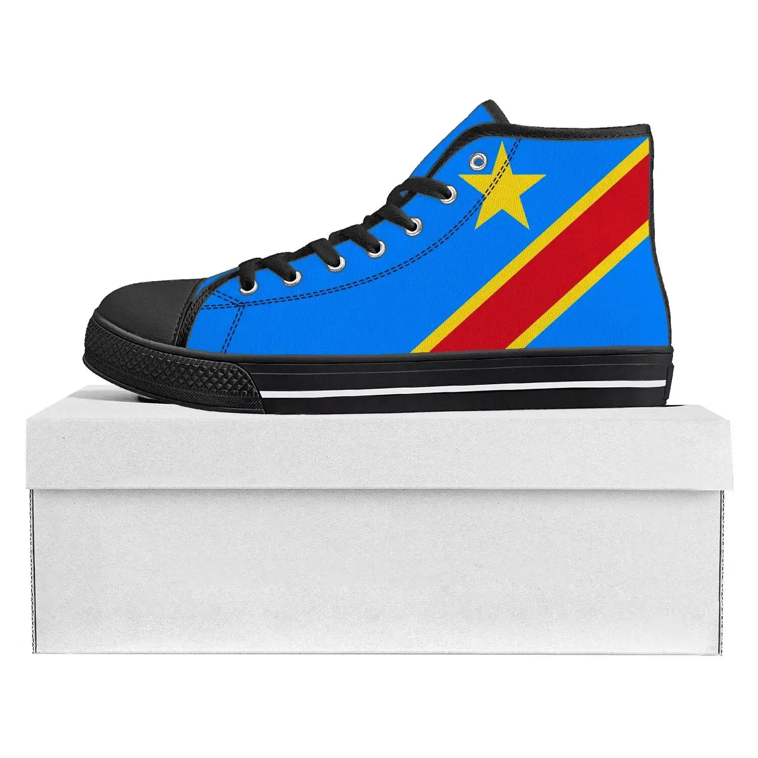 Democratic Republic Of The Congo Flag Top High Quality Sneakers Mens Womens Teenager Canvas Sneaker Couple Custom Shoe