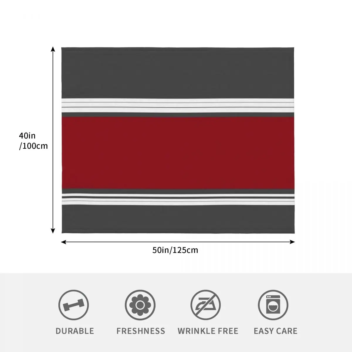 بطانية رمي بخطوط رمادية وحمراء للهالوين هدية شخصية بطانيات فروي مرجحة #4