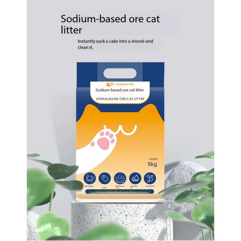 

Natural sodium-based ore cat litter low-dust mineral powder activated carbon for odor removal waterabsorbing and forming clumps