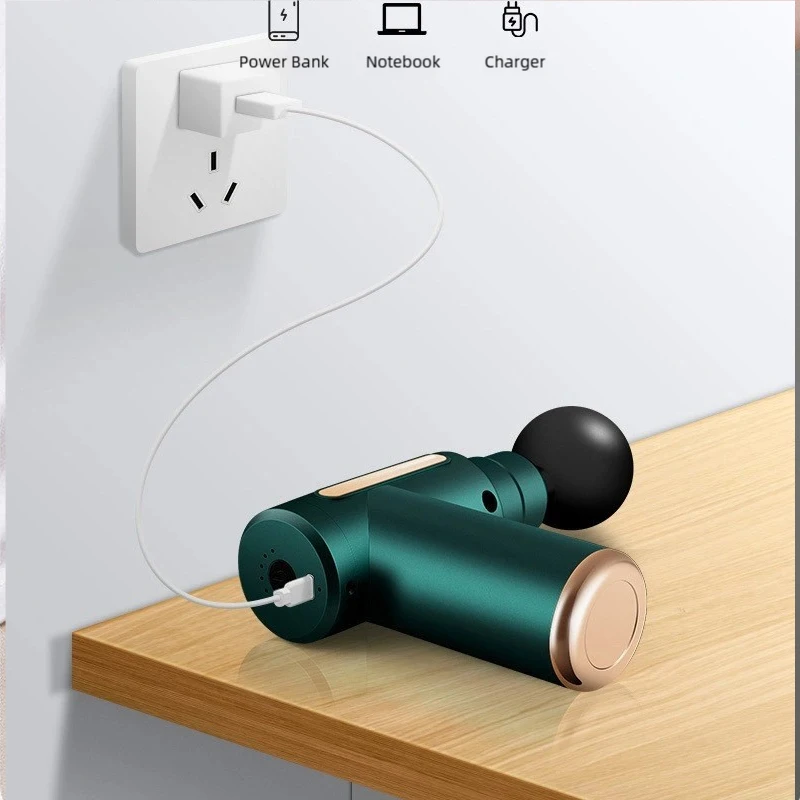 

Портативный электрический пистолет для фасции с 6 уровнями интенсивности для глубокого массажа тканей, компактный мини-массажер, подходит для использования в всего тела