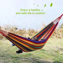 1-2 person extra wide canvas hammock outdoor camping backpack leisure swing portable hammock swing hammock with carry bag