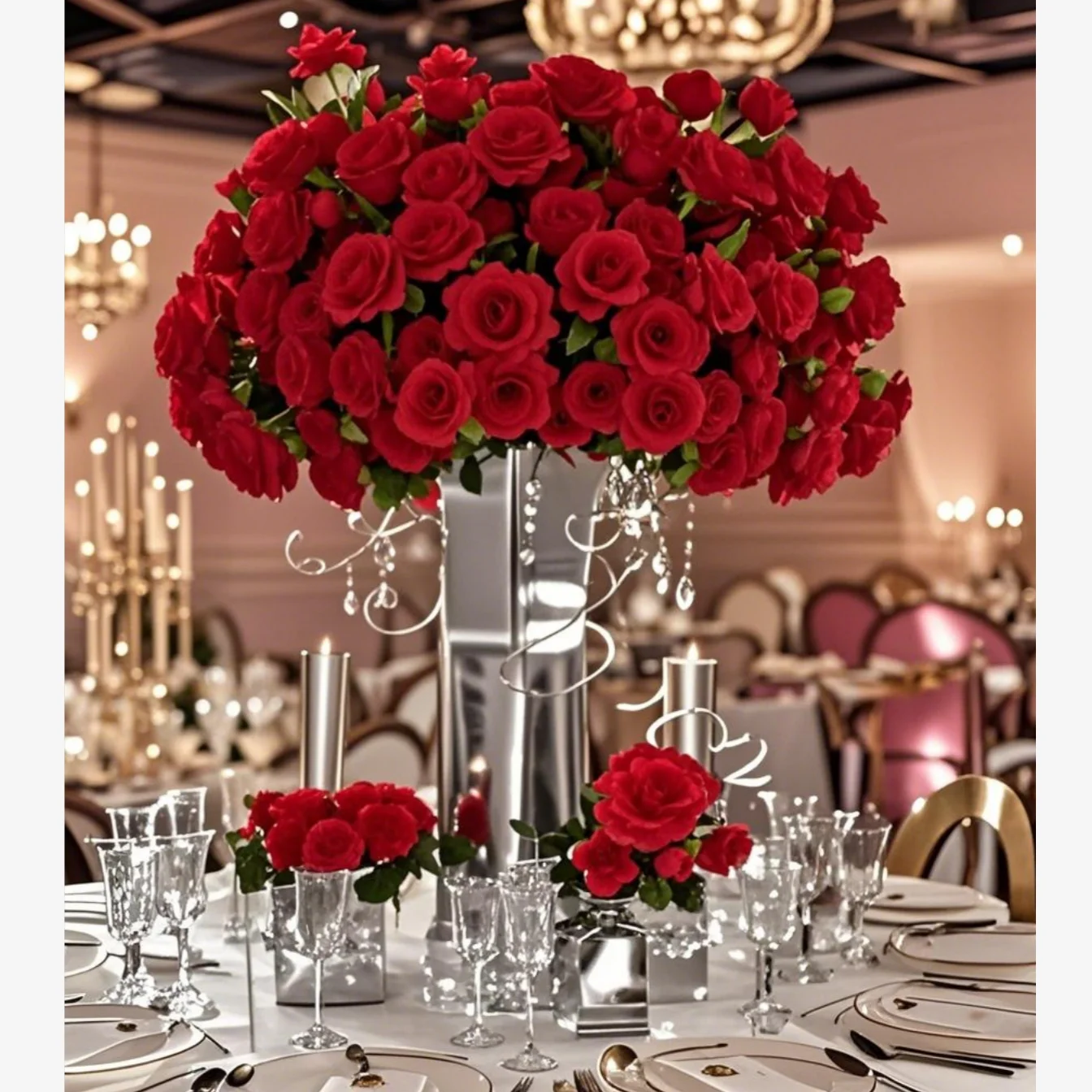 

3-10pcs)60-120cm Silver Mirrored no Detachable Riser Stand for Flowers Wedding Pedestal Decor Lucite Display Cube Box