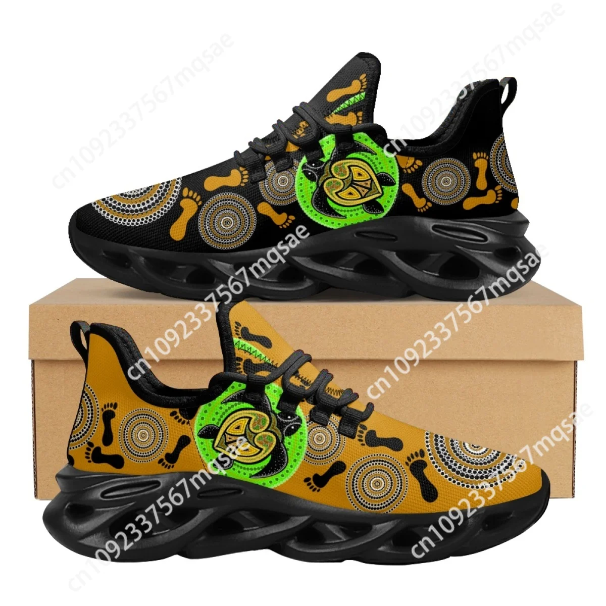 

Custom Classic Mesh Shoes Australia Aboriginal Turtle Indigenous Art Design Women's Lace-up Platform Sneakers Soft Tennis