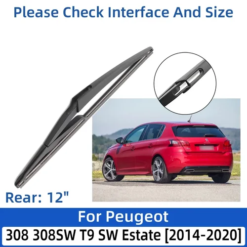Imagen 2 del producto Para Peugeot 308 308SW T9 SW Estate 2014-2020 24 ""+ 18"" + 12 ""escobillas de limpiaparabrisas delanteras y traseras accesorios para cortador de ventana