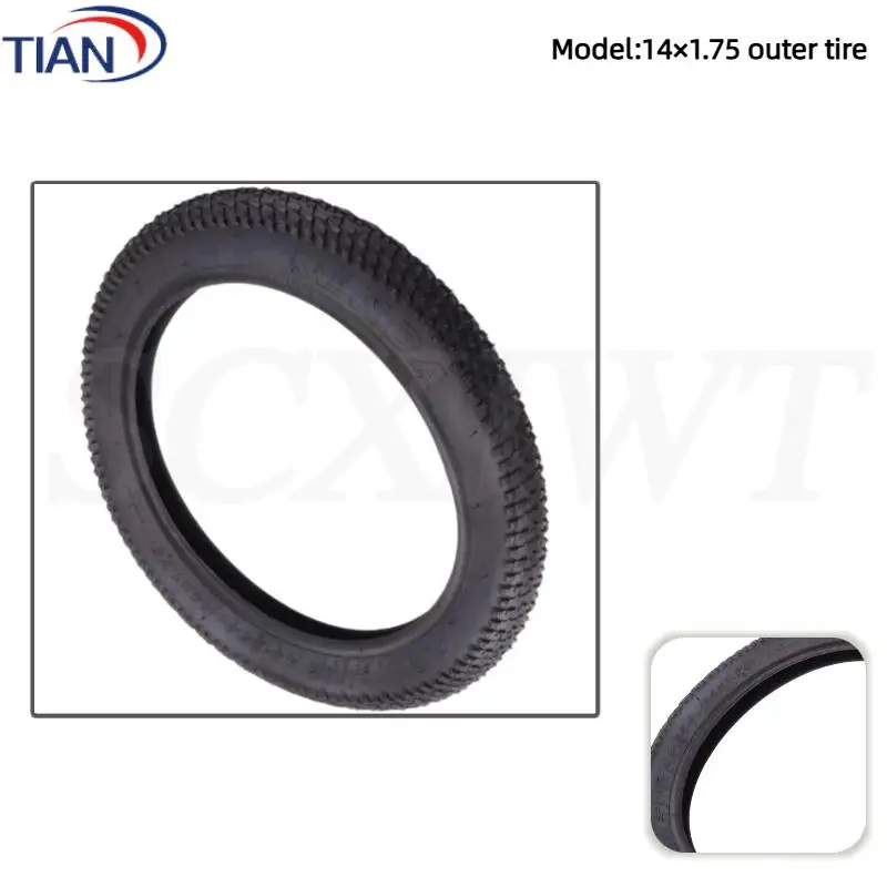 14X1.75 Wide Fat Tire Set (Outer + Inner) for E-bikes: Portable Soft-sided Design, Perfect for Snow, Beach & Off-road Use