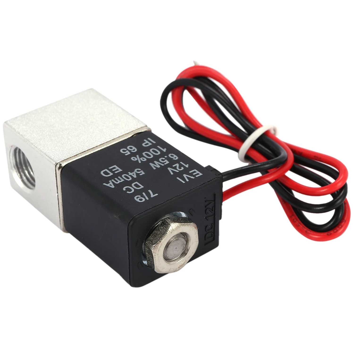 DC12V Solenoid Valve 1/4 Inch 2 Way Normally Closed Direct-Acting Pneumatic Valves for Water Air Gas