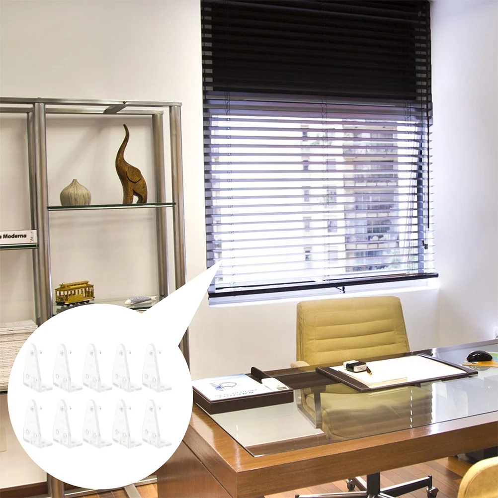 10 Pcs Shutter Bracket Excellent Workmanship Blinds Clear Bottom Hold Clips for Plastic Color Sturdy down Accessories Rail