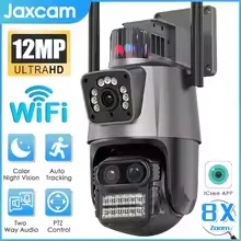 12MP 6K 8X Zoom Three Lens Dual ScreenWiFi IP Camera Outdoor  PTZ  Video Auto Track Security Protection Surveillance Onvif ICSEE