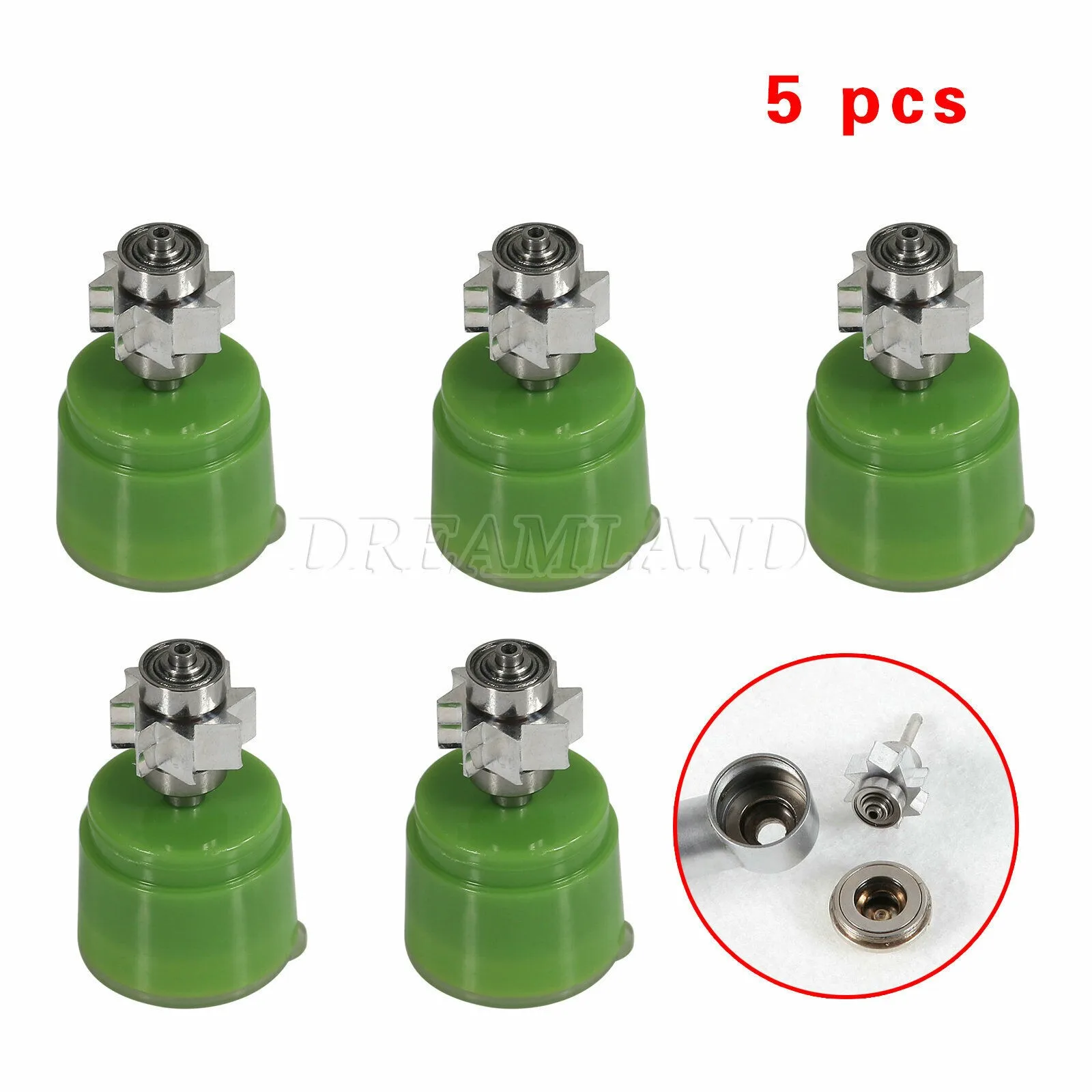 5PCS Dental  Cartridge Rotor Turbine for Yabangbang Large Head  Fiber Optic Led High Speed Handpiece Kavo Style