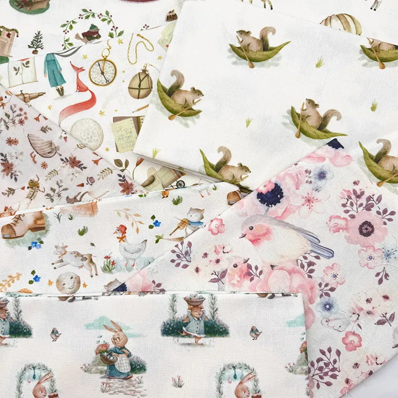 

Ткань из хлопка и льна с мультяшным принтом «Сказка» (ширина 0,5м/1м/2м) для штор, чехлов для диванов, скатертей, рукоделия и DIY-проектов