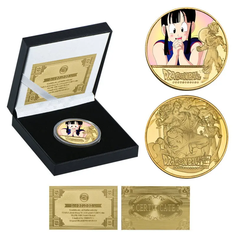 كارتون التنين الكرة الأحرف الذهب تذكارية عملة معدنية مستديرة بطاقة شارة سلسلة لعبة جمع عملة المشجعين الإبداعية هدية