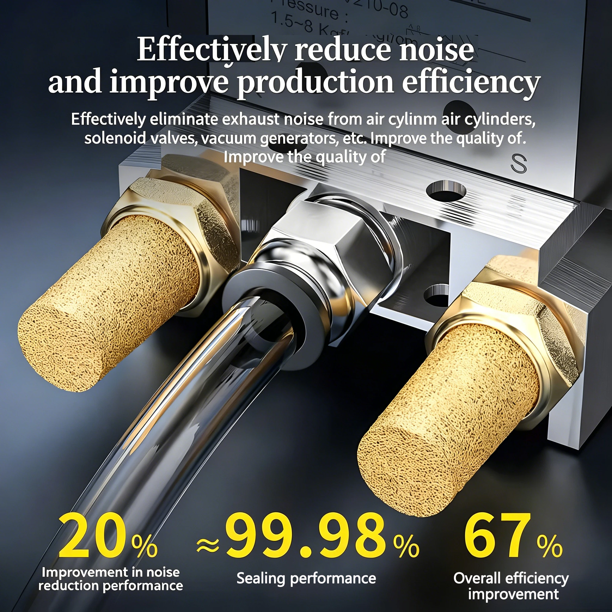 Pneumatic Brass Exhaust Muffler BSL M5 1/8' 1/4' 3/8' 1/2' Silencing Fitting Noise Filter Reducer Connector