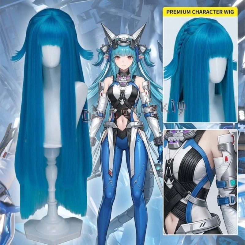 

Arknights: Endfield Birei Blue Straight Long Wig 95 Heat Resistant Fiber Full Hairpiece With Natural Perfect Comic Con Halloween