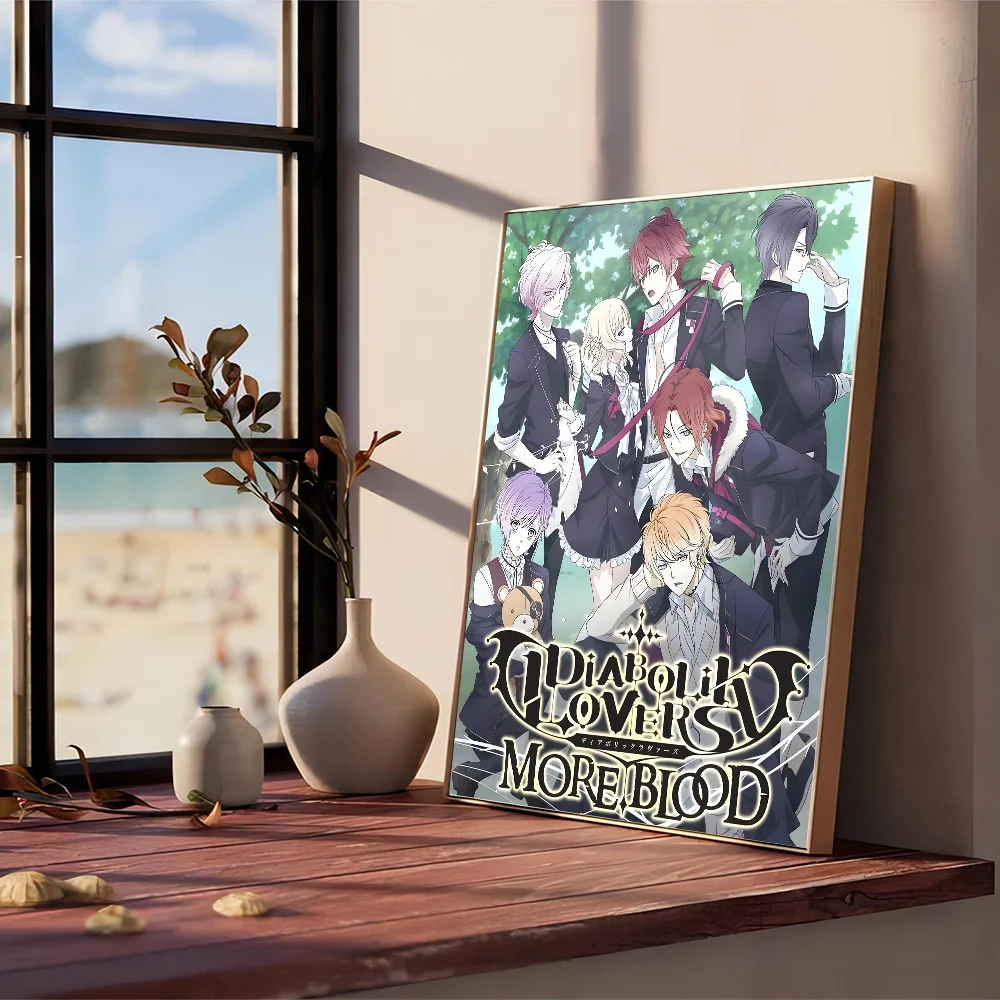 Anime D-Diabolik Lovers Movie Sticky Posters Retro Kraft Paper Sticker DIY Room Bar Cafe Aesthetic Art Wall Painting