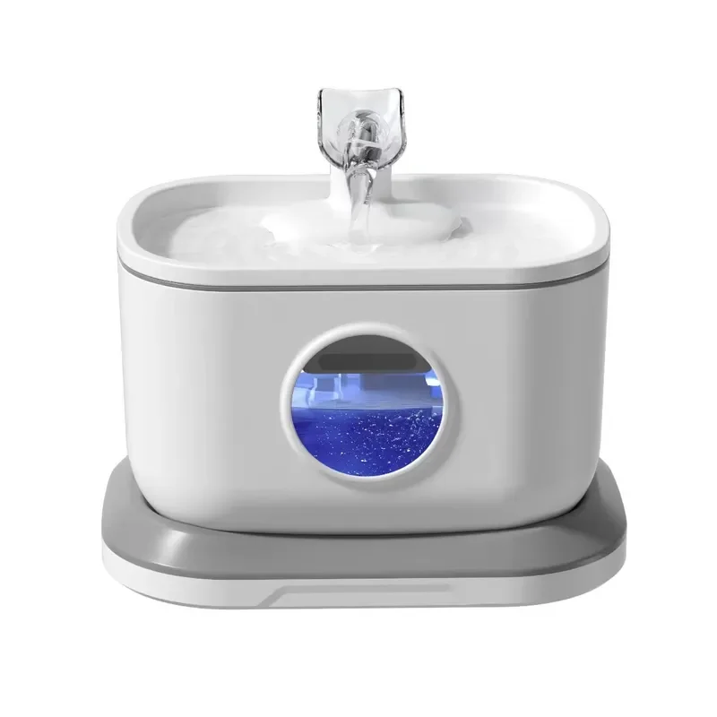Automatic Pet Water Fountain Wireless Rechargeable Large Capacity Plastic Dispenser for Cats Dogs Long Battery Life
