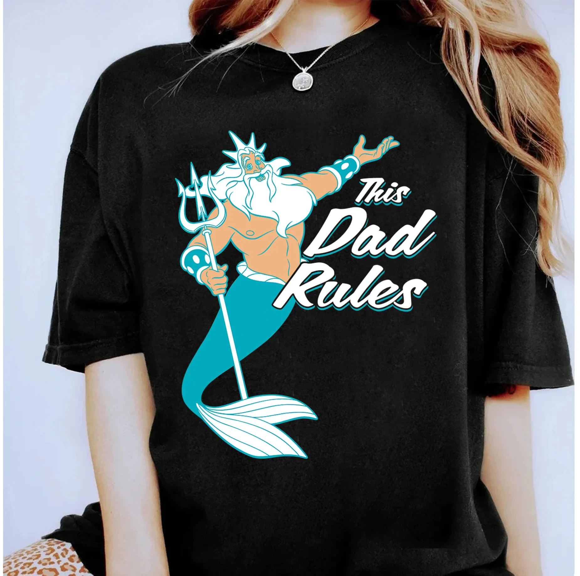 

Disney The Little Mermaid King Triton Dad Rules Shirt Disneyland Family Matching Shirt Magic Kingdom Tee