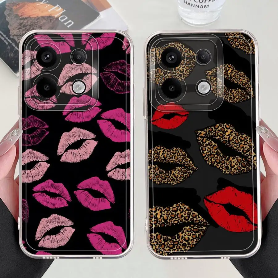 Funda para Xiaomi Redmi 12C 9A 13C 9C A1 A2+ A5 14C 10C A3x cubierta suave arte labial