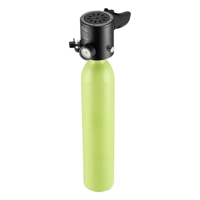 Mini Scuba Tank, 0.5L Portable Diving Tank for Underwater Breathing, Reusable Lung Diving Cylinder up to 10 Minutes Dive Time, Emergency Rescue Pony Bottle with Bag and Lanyard for Snorkeling