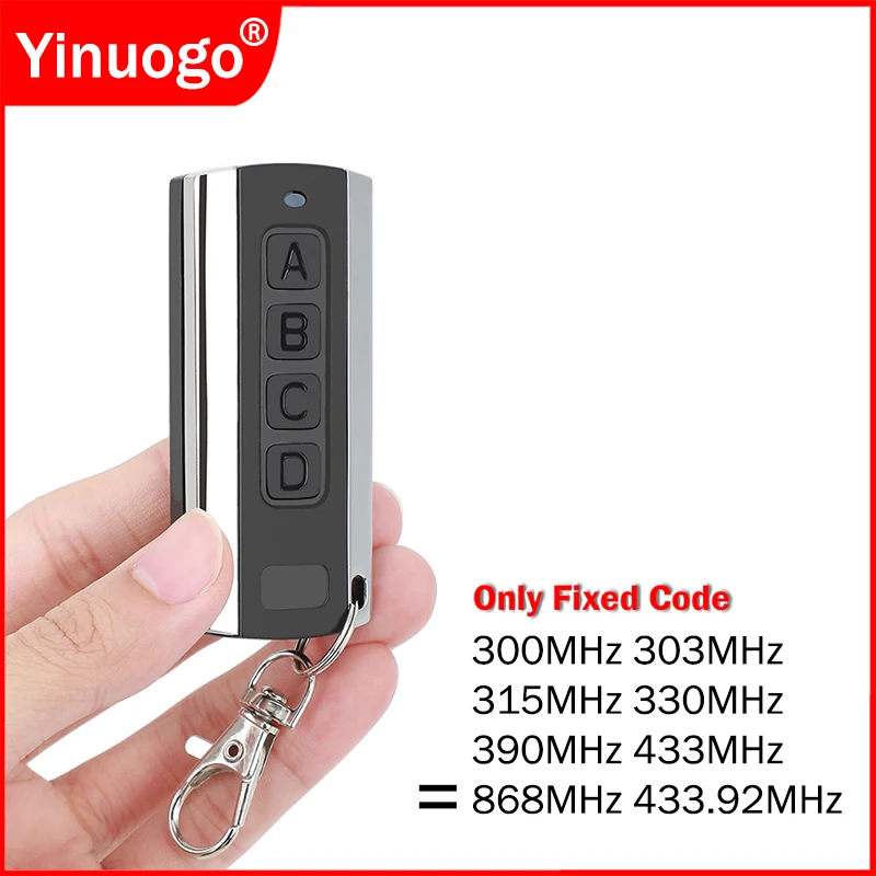 

Multifrequency Garage Remote Control For 300MHz 303MHz 315MHz 330MHz 390MHz 433MHz 868MHz 433.92MHz Fixed Code 8 / 10 Dip Switch