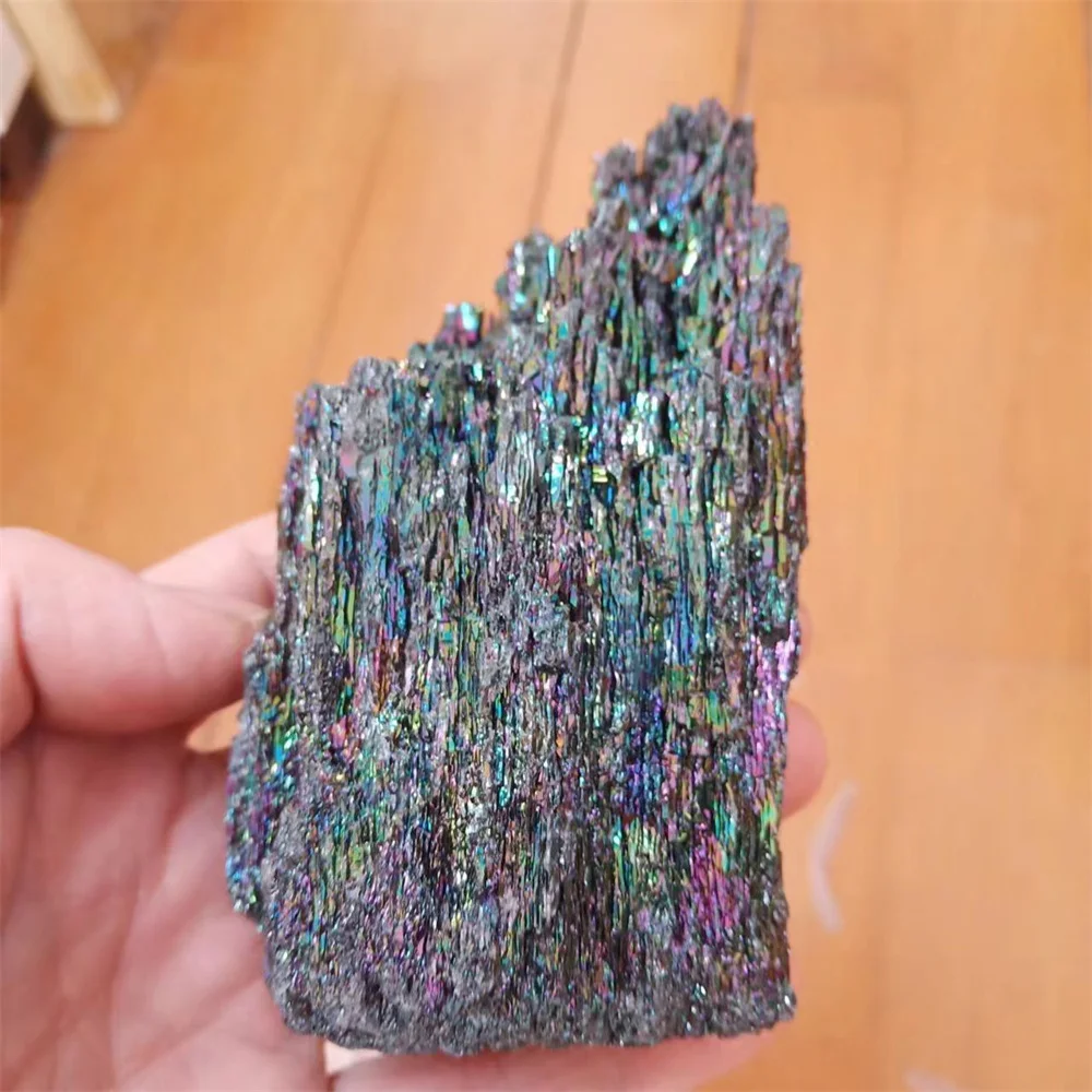 1pcs Colorful Carborundum Natural Stone Specimen Silicon Carbide Black Quartz Crystal Mineral Sample Home Decor Gifts