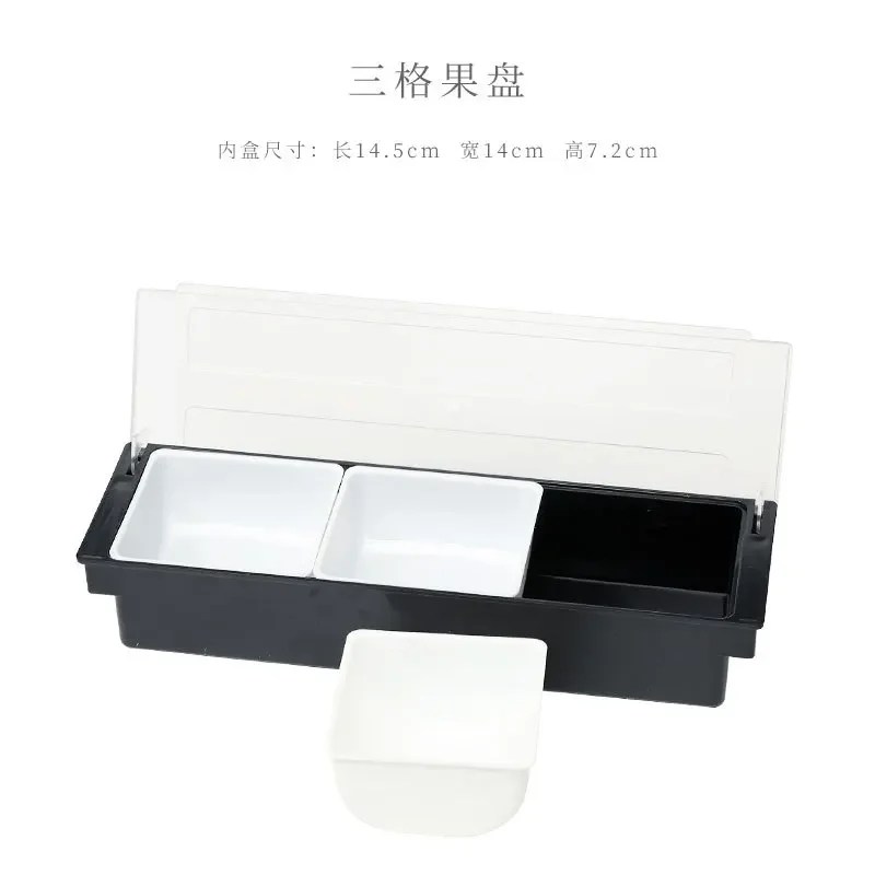 4/6 Grid Fruit Box Fruit Box Crisper Box Seasoning Box Separated Crisper Box with Lid Bar Bar Utensils Cocktail Decoration Box