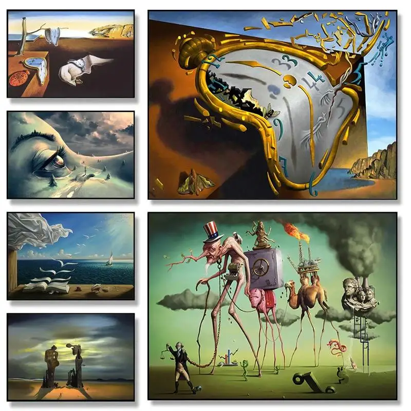 Salvador Dali Classic Art Masterpiece  The Persistence of Memory Poster Canvas Painting for Living Room Wall Decor  Home Decor P