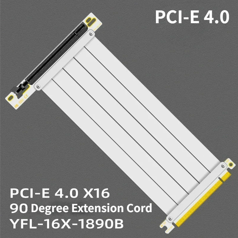 PCI-E 4.0 16x Riser Cable Graphics Card Extension Cable 15/20/25/30cm PCI Express GEN 4 Flexible 90° Mount GPU Shielded Extender