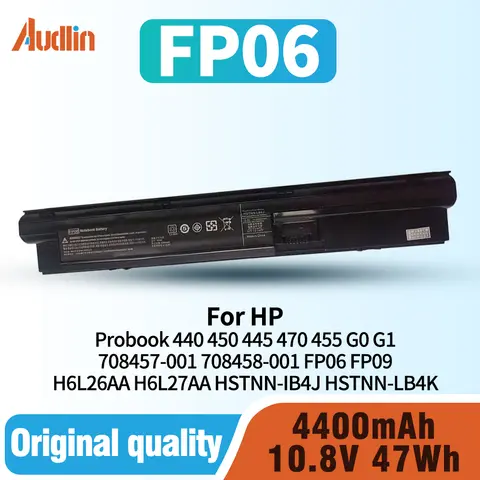 LAPTOP BATTERY FOR HP PROBOOK 440 450 445 470 455 G0 G1 708457-001 708458-001 FP06 FP09 H6L26AA,H6L27AA HSTNN-IB4J HSTNN-LB4