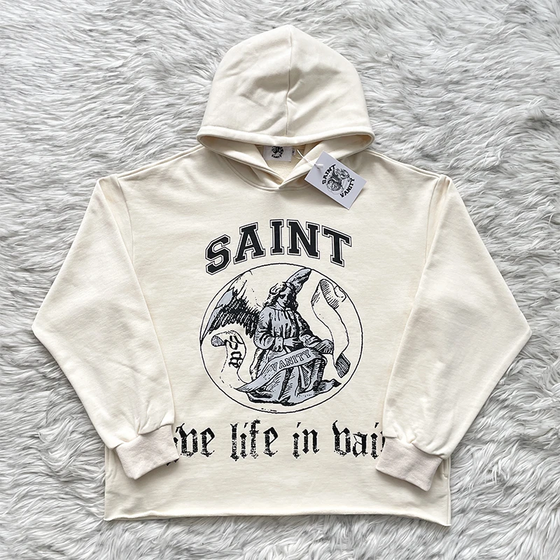 

Loose Fit Hoodie Sweatirt Casual Comfortable Cotton Men's Streetwear SAINT VANI Trendy Long Sve Youth Faion China