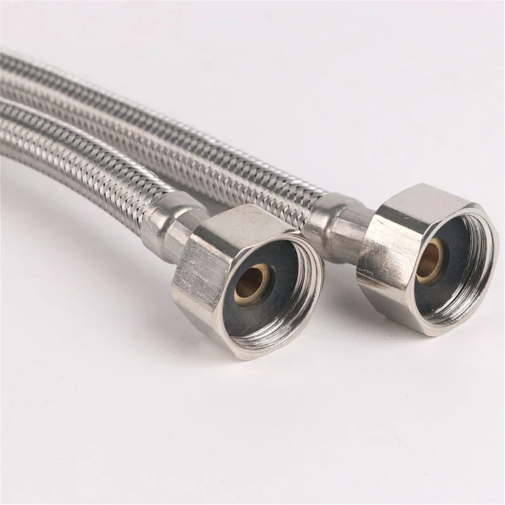Stainless Steel  Head Braided Water Inlet Hose Single Hole Cold And Hot Water Vegetable Sink Faucet Lengthened Water Inlet Pipe