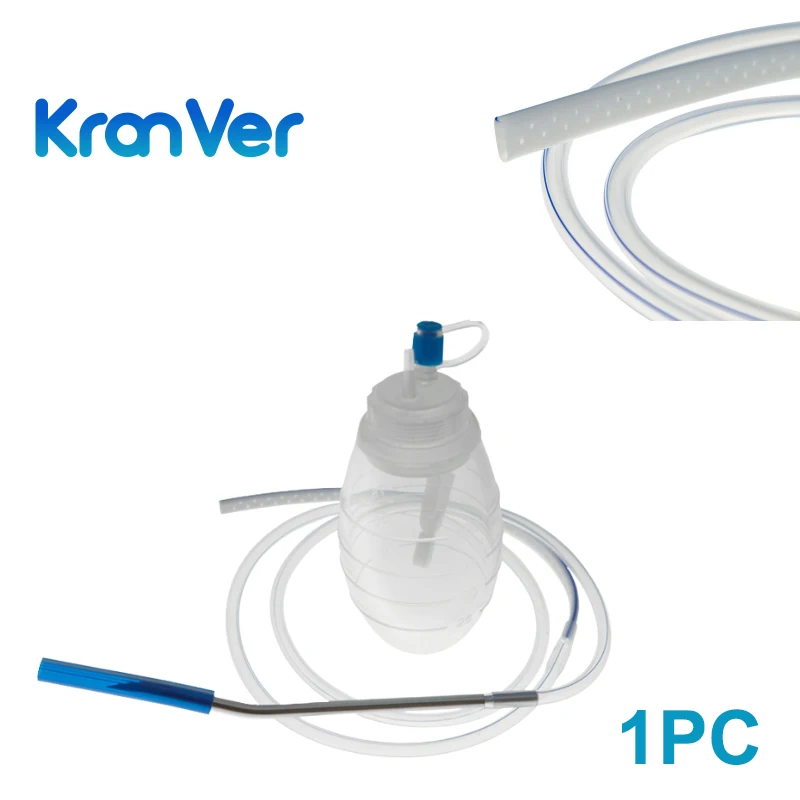 KranVer 1PC Silicone Flat Perforated Drain and Silicone Reservoir Closed Wound Drainage System Medical Surgical Accessories